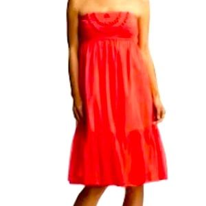 Gap coral sundress with pompoms